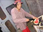 This man knows when to take out his watermelon