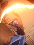 Raven, The Firebird arcs flame through the air
